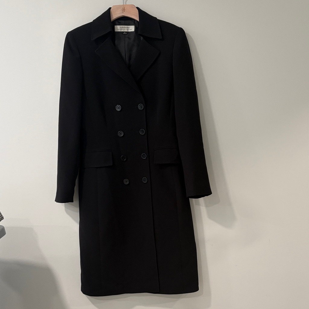 Tahari Arthur S. Levine Double Breasted Coat Dress